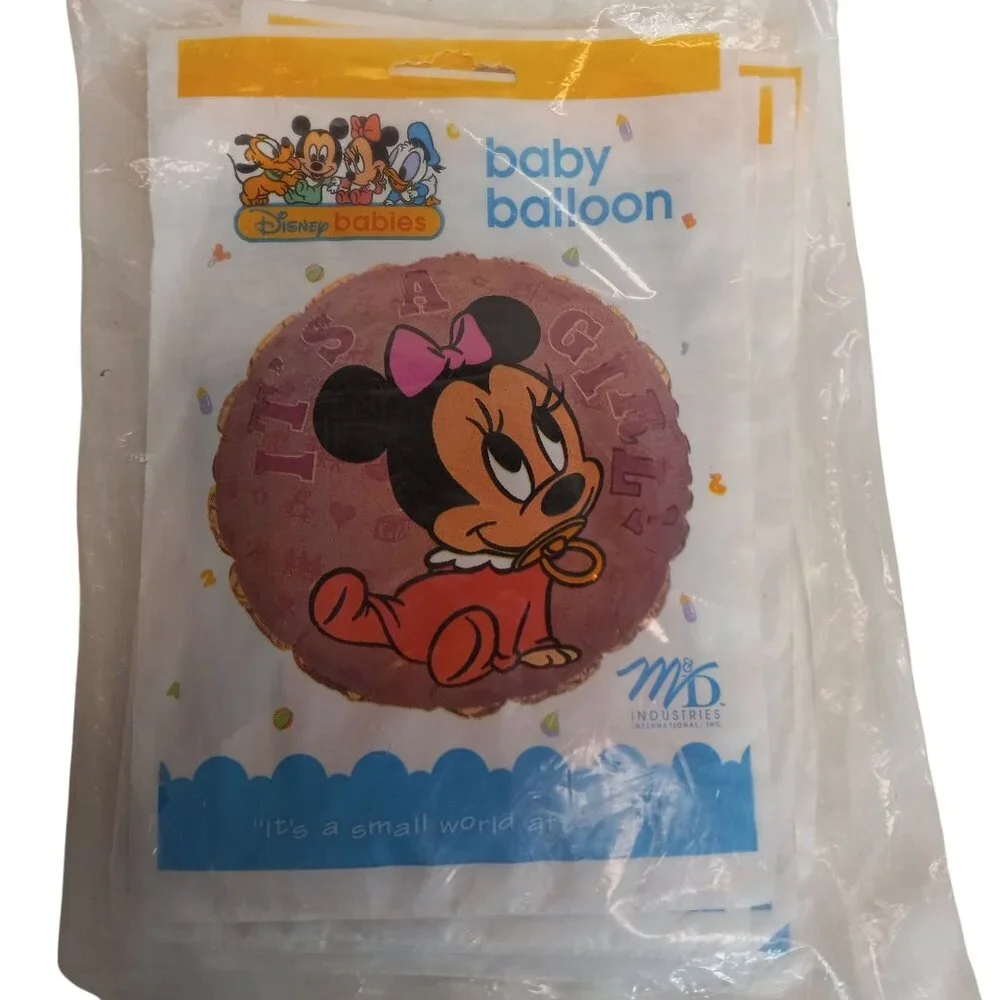 Disney Babies Minnie Mouse Its A Girl Baby Mylar Balloon Lot 5 Gender Reveal NEW